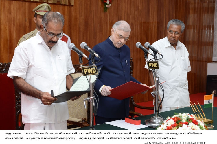 AK Saseendran swearing in as Transport Minister