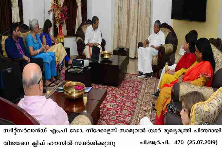 Switzerland MP Dr. Nicholas Gagar visits Chief Minister Pinarayi Vijayan